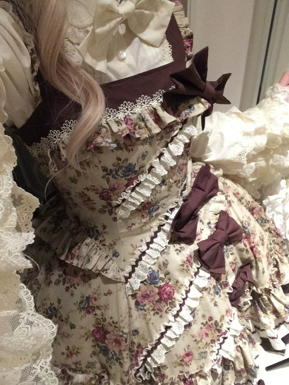 Alice in the Mirror - Albion Reverie - Floral Printed Old School Lolita JSK, Bust-Supporting Dress 44299:802491