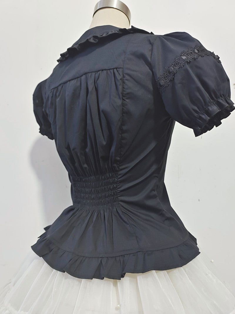 Sweet Angel~Daily Lolita Splicing Sleeve Shirt 21524:309266
