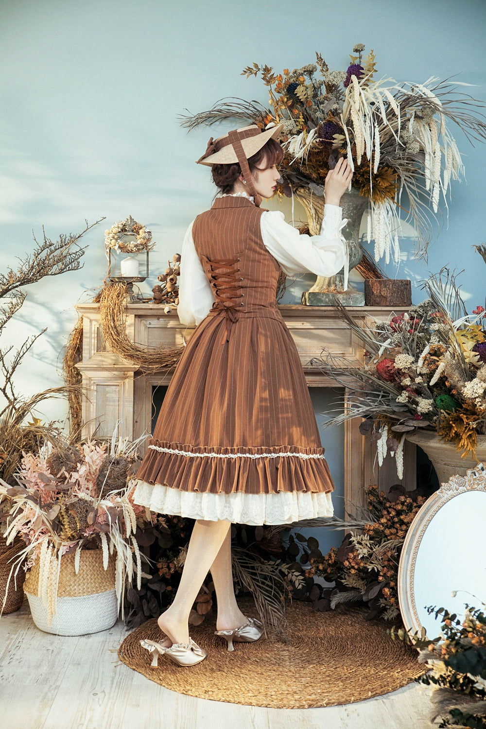 Miss Point~Rose Doll~Elegant Lolita Striped Fishbone Skirt 32524:385318
