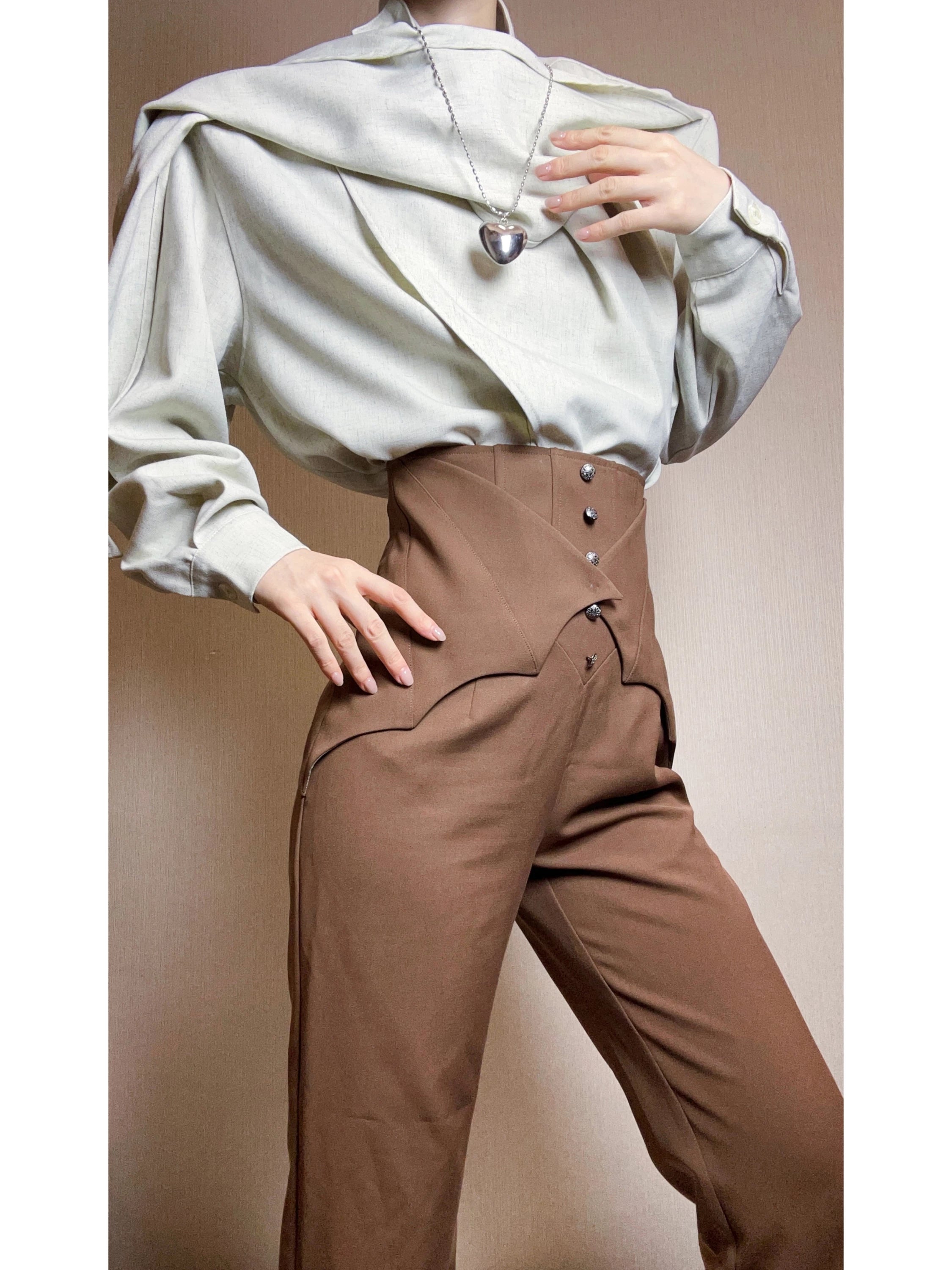 Earl of Drooping Wings - Ouji Lolita Flared Pants, Batwing Decoration 44550:812522