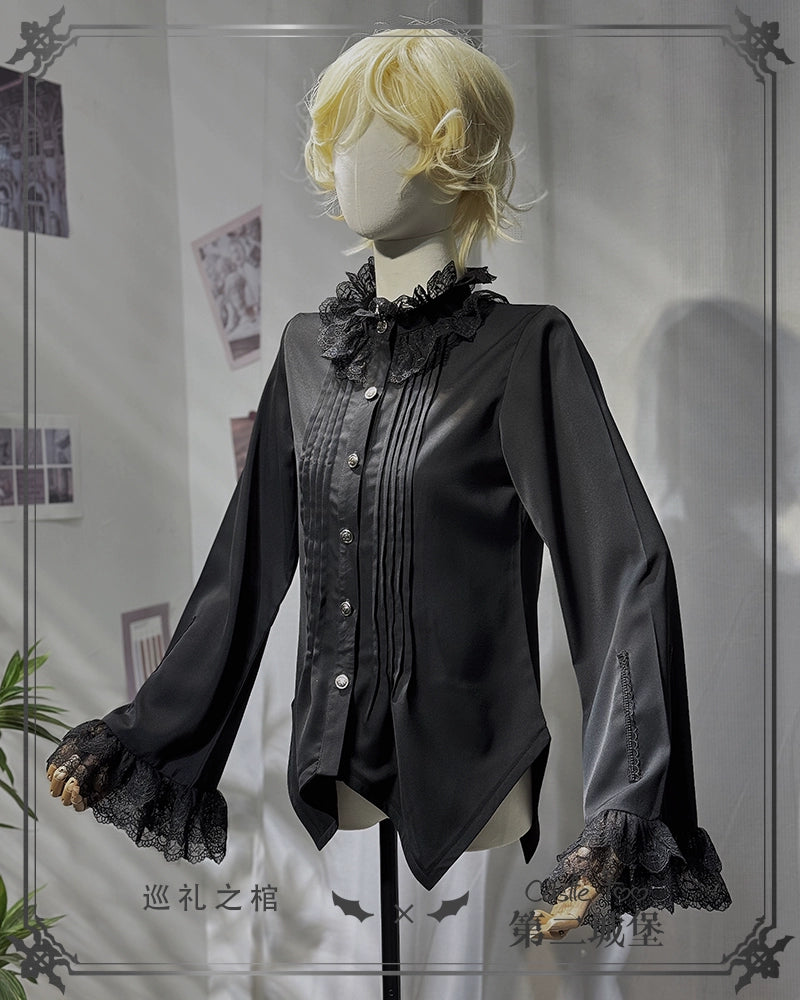 (BFM)CastleToo~Coffin of Pilgrimage~Ouji Lolita Shirt Pants Suit Medieval European Prince Suit   