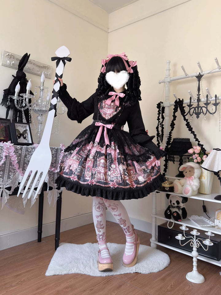 Uncle Wall Original~Missing Lamb Case~Gothic Lolita Dress Set with Sheep Prints 42971:760835