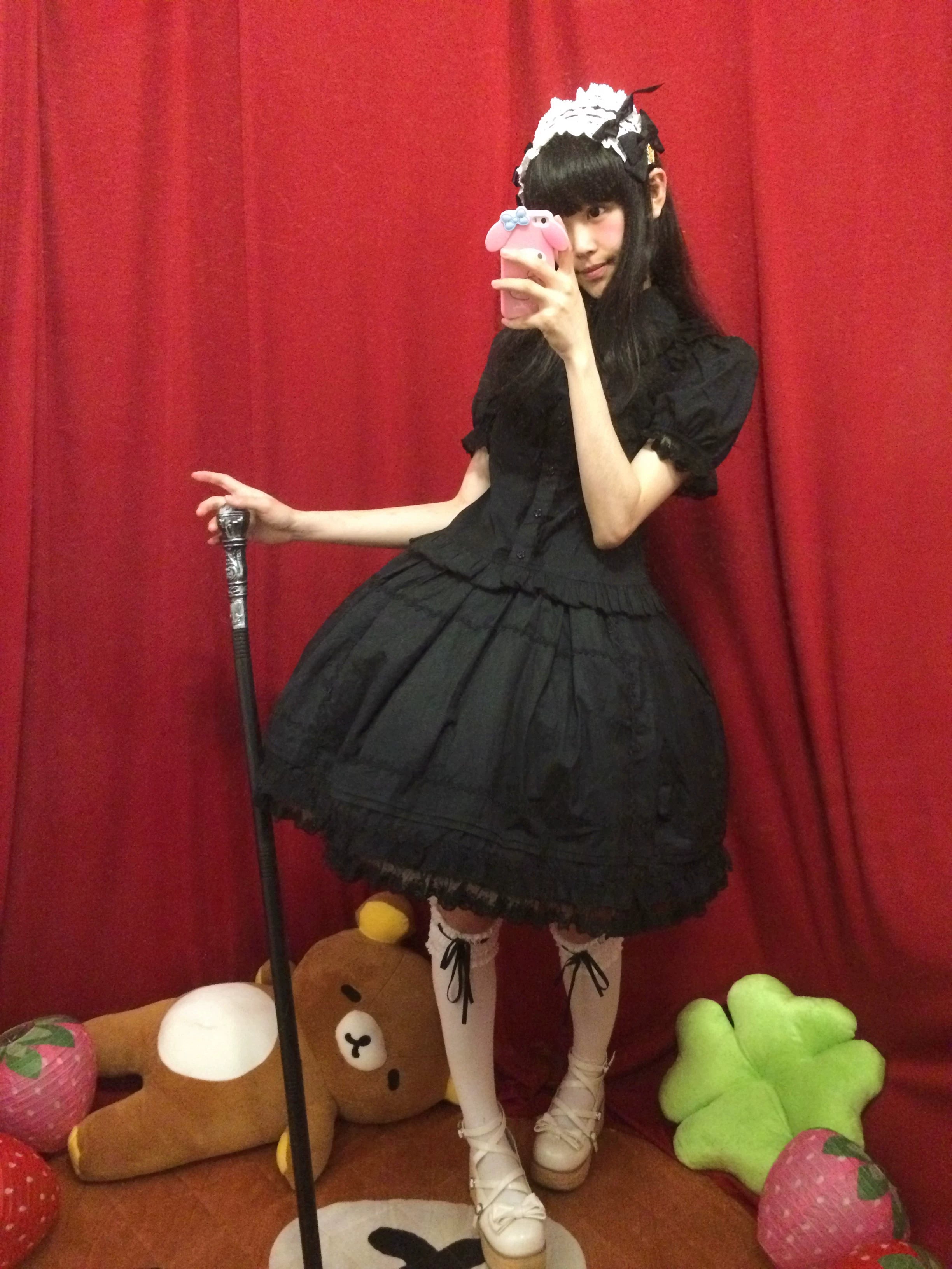 Sugar Heart Rose - Cotton Old School Lolita SK with Ruffled Hem