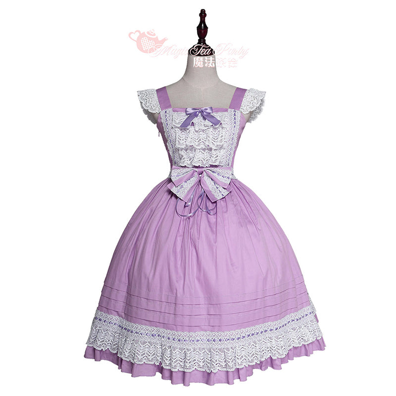 Magic Tea Party~Cute Lolita Jumper Skirt Multicolors JSK L Violet JSK 
