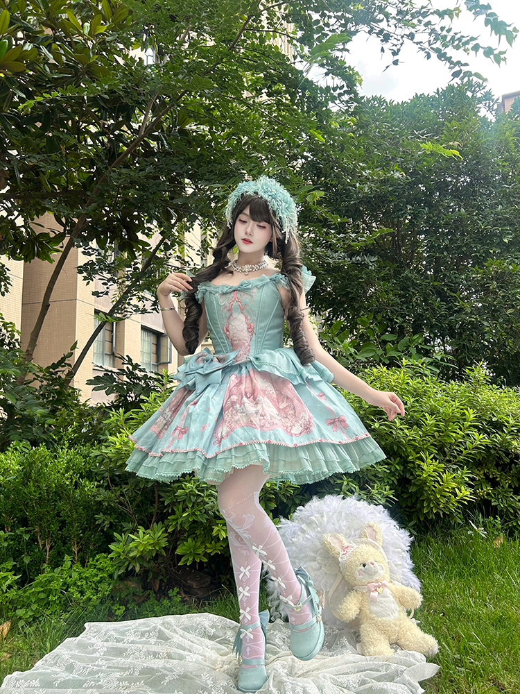 Dreamland - Floating Koi Land - Satin Classic Lolita Platform Shoes, Transparent Heel 44317:804058