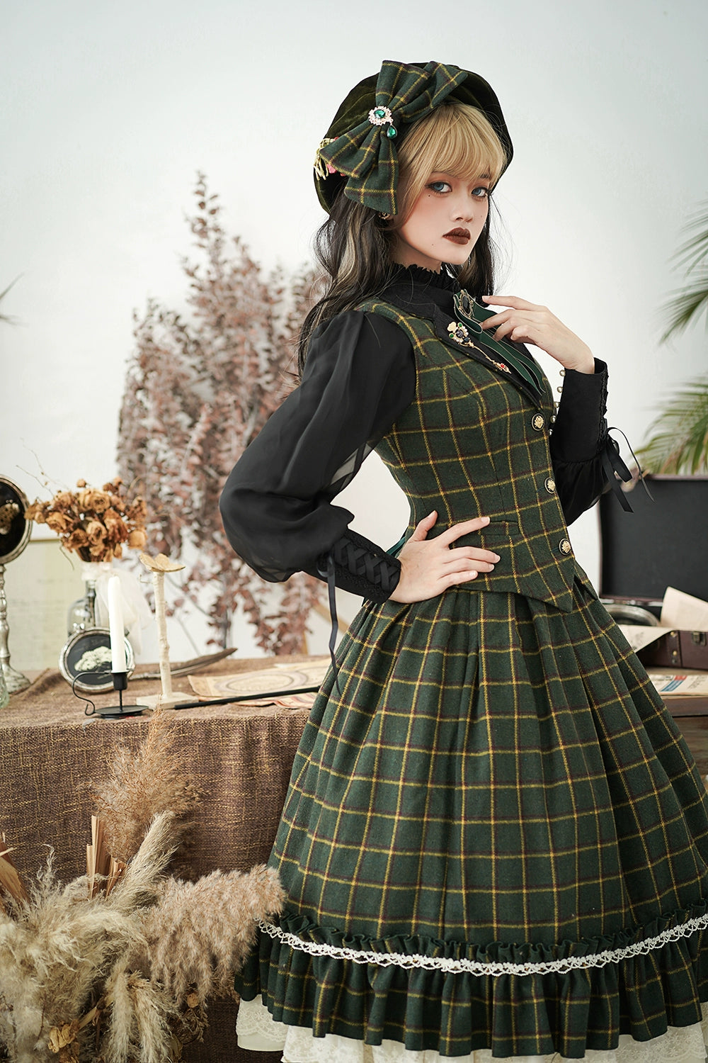 (BFM)Miss Point~Rose~Elegant Lolita Pliad Print Vest Customized 32510:385476