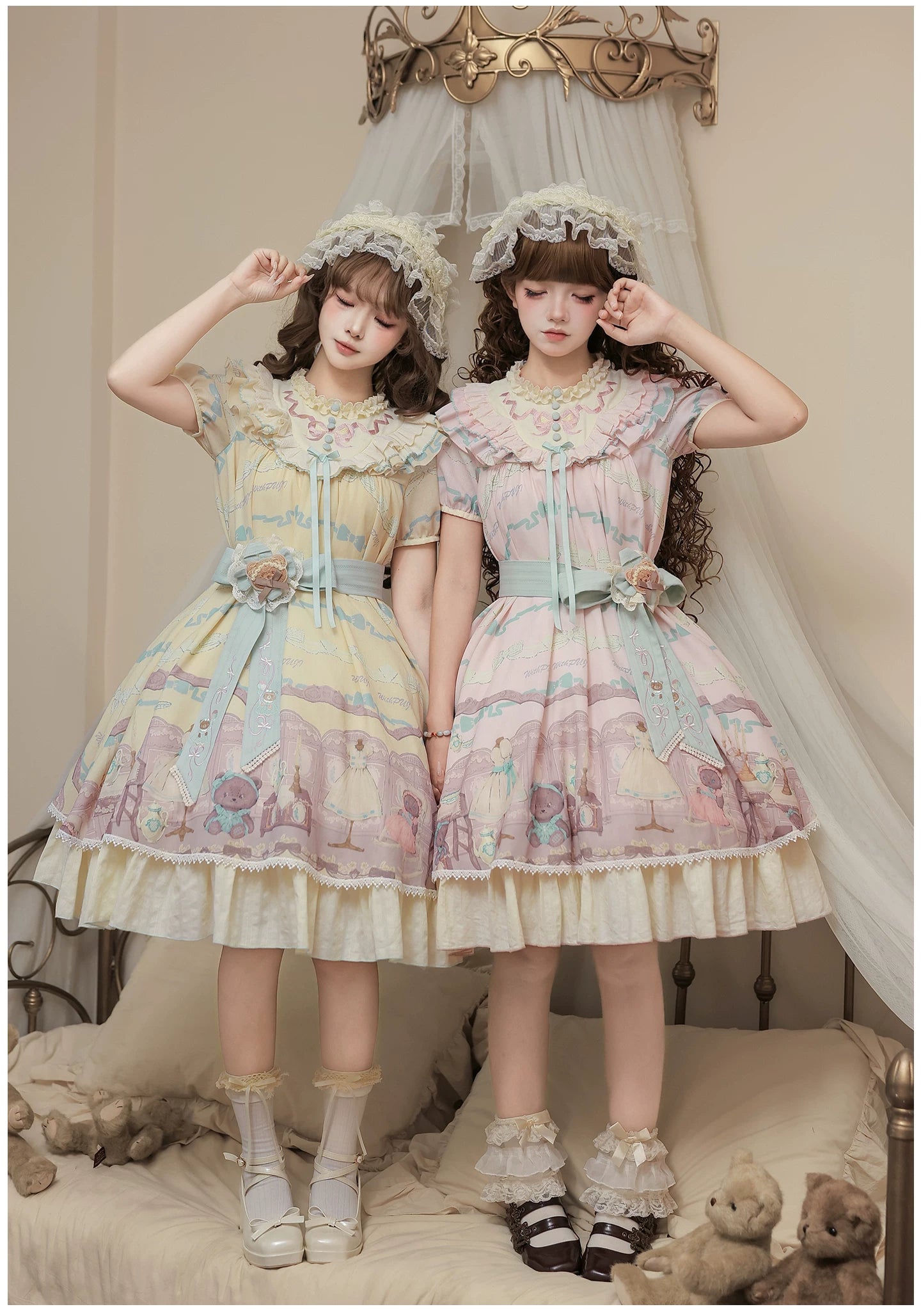 Brown Dollhouse SP - Kawaii Lolita Dollhouse Printed OP Dress with Embroidery 45551:855800