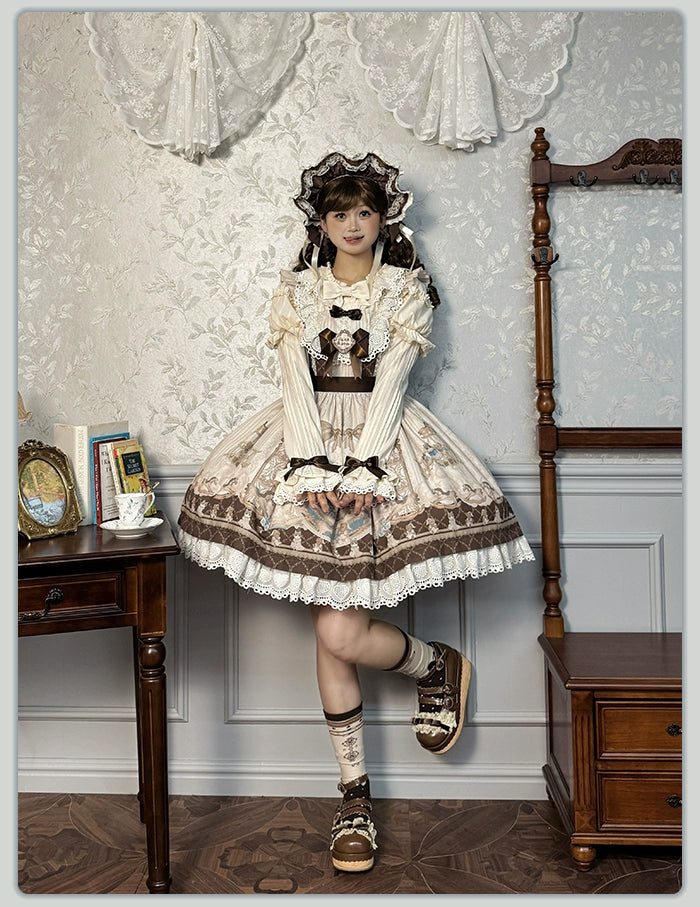 Alice Girl~Sea Salt Fairytale~Sweet Lolita JSK Doll-like Lolita Printed Dress 40682:675360