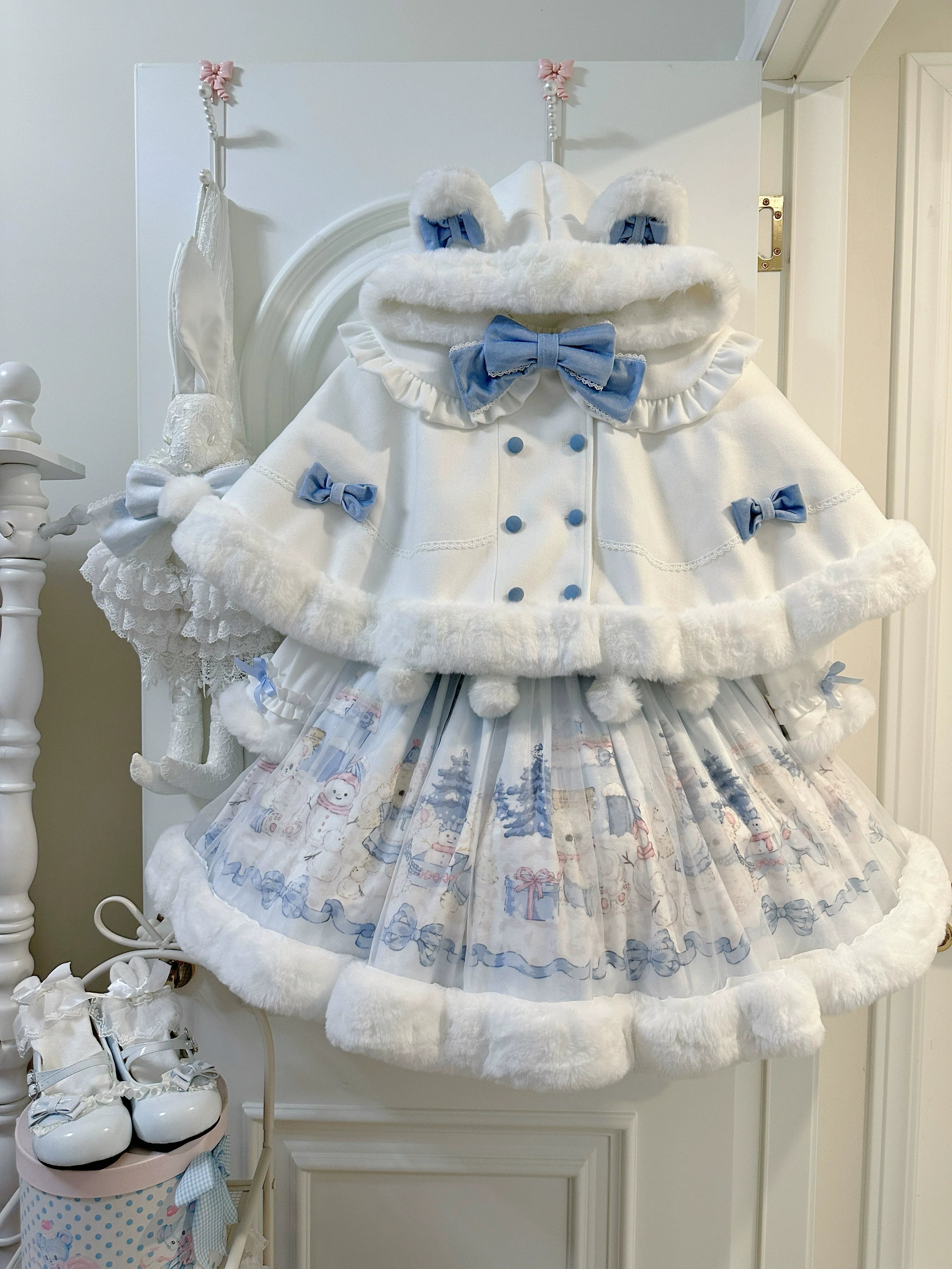 Winter Kawaii Lolita JSK Dress, Snowman Print Winter Kawaii Lolita JSK Dress, Snowman Print