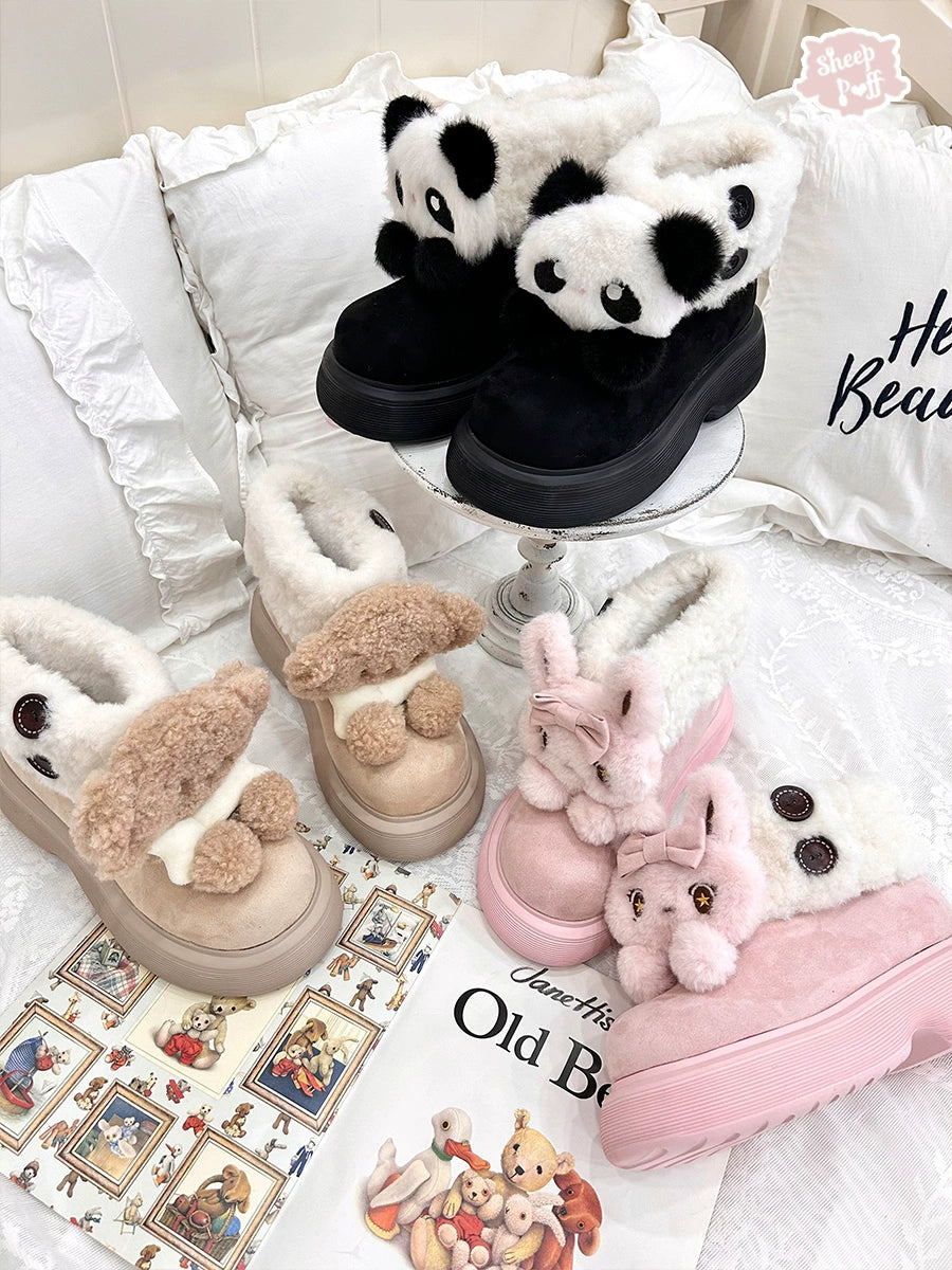 Sheep Puff - Fluffy Zoo - Fluffy Sweet Lolita Snow Boots, Animal Decorations 44263:801731