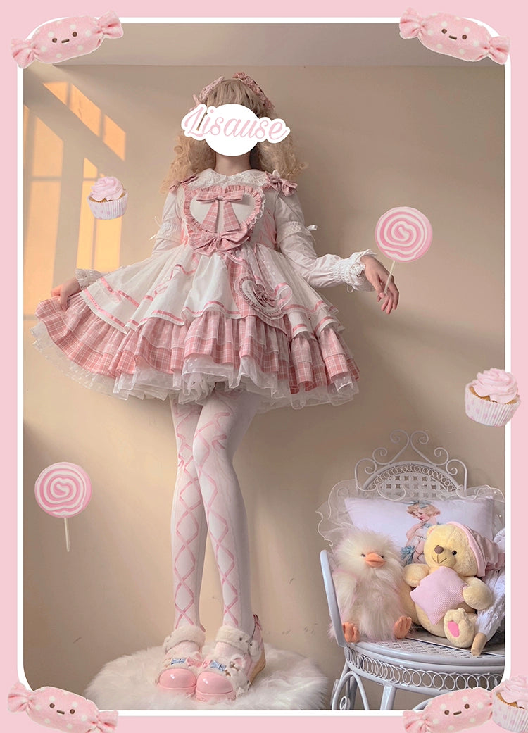 Half Sweet Lolita~Sweetheart Rescue~Sweet Lolita Dress Pink Lolita JSK Dress S Pink JSK 