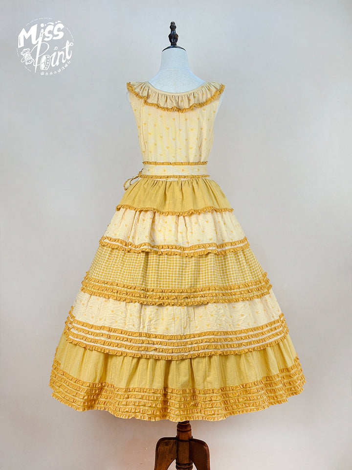 Miss Point~Garden Sunflower~Country Lolita JSK Five-Tiered Open Front Dress 42509:742534