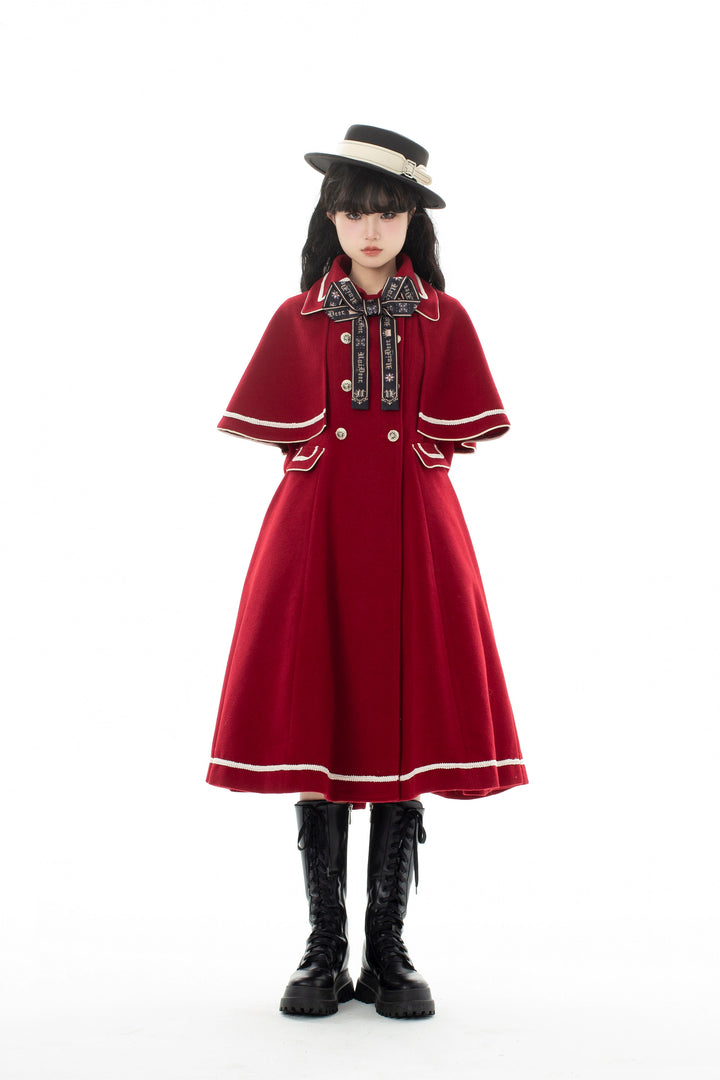 Unideer~Galaxy Traveler~Classic School Lolita Overcoat with Detachable Cape and Bow 39940:643342