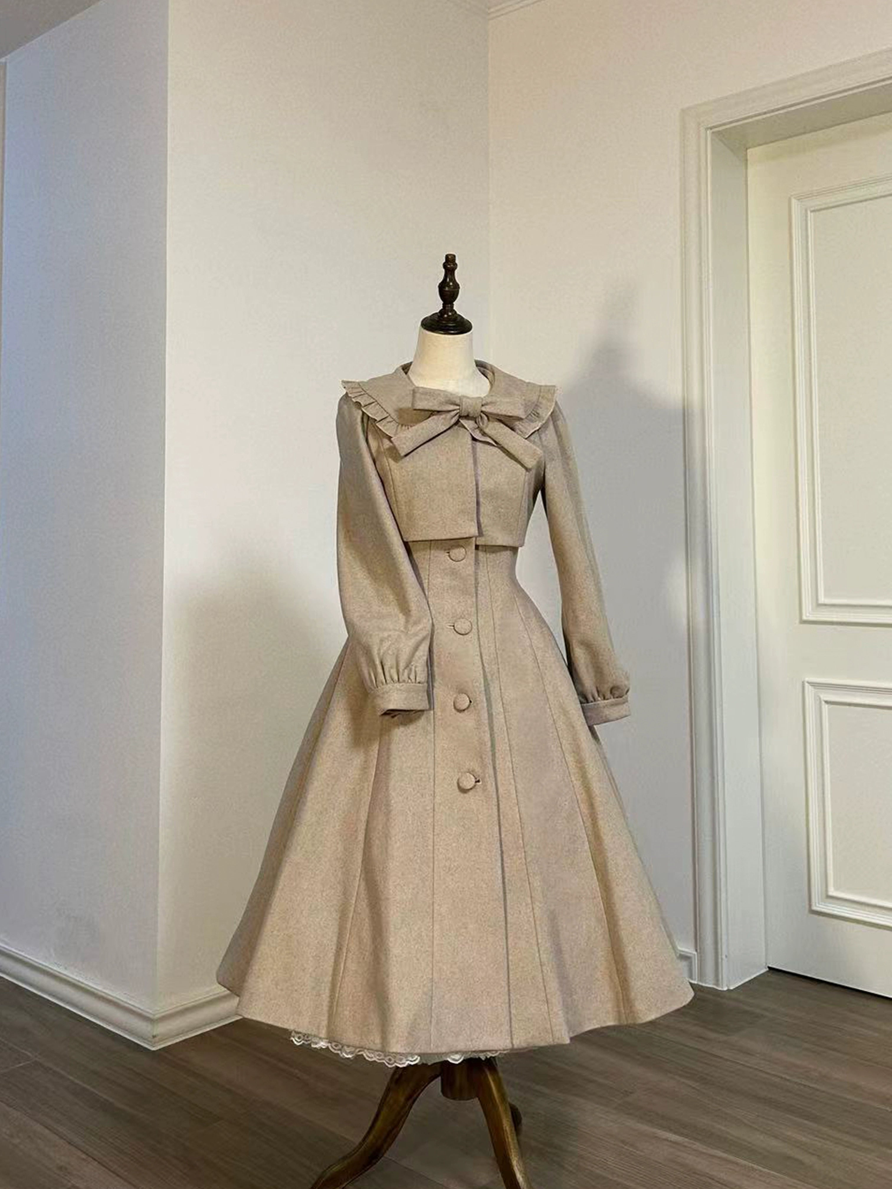 Sweet Wood - Winter Classic Lolita Coat Suit Woolen Plus Size Outerwear Camel coat S