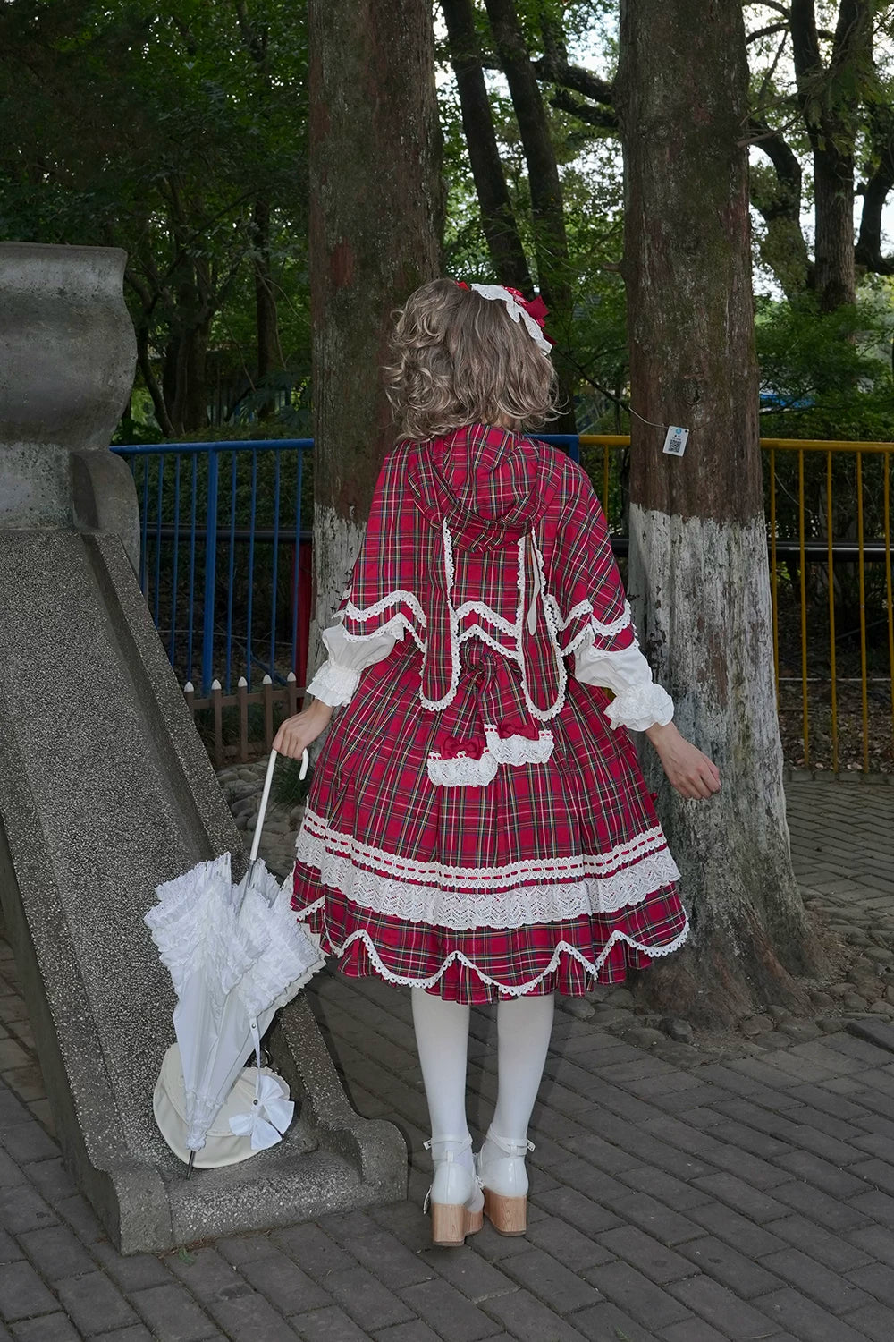 Plaid Petal Bunny - Old School Lolita Plaid JSK Dress, Side Pockets 44674:818470