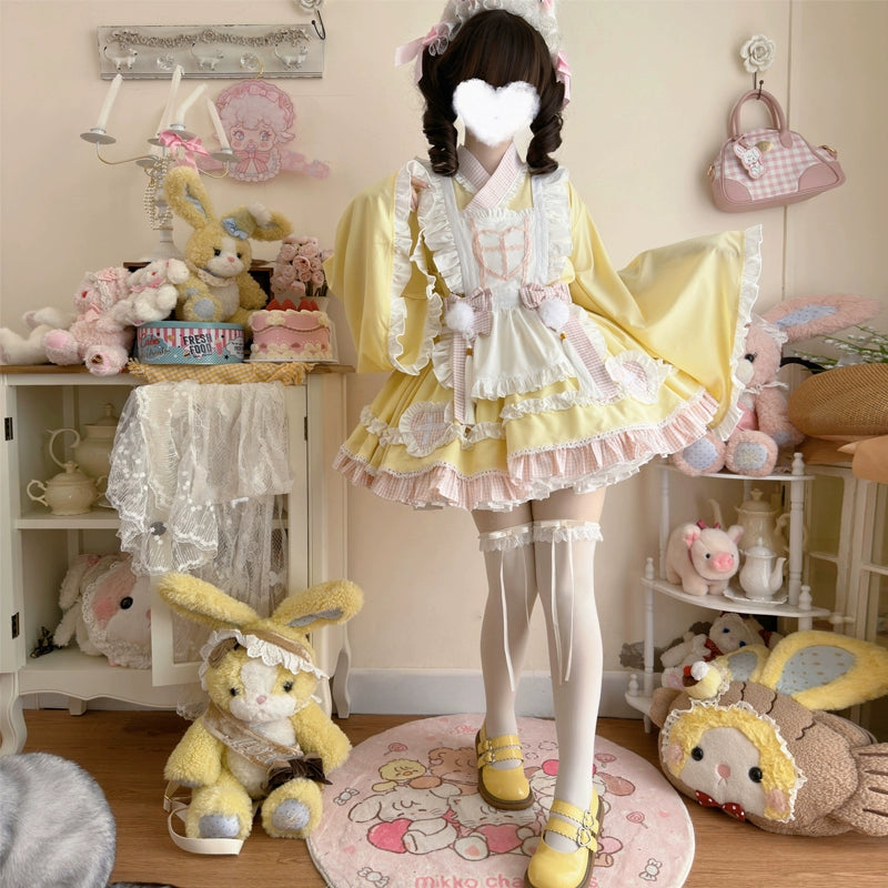 Hanguliang~Sweet Meow Nurse~Maid Lolita Skirt Set Kawaii Lolita Dress   