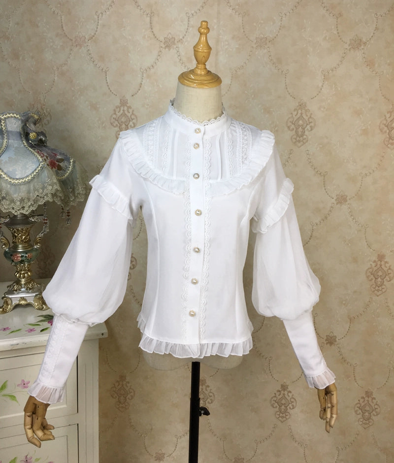 Princess Tailor Lolita~Classic Lolita Blouse Mutton Sleeves Thick Lolita Shirt 39986:648776