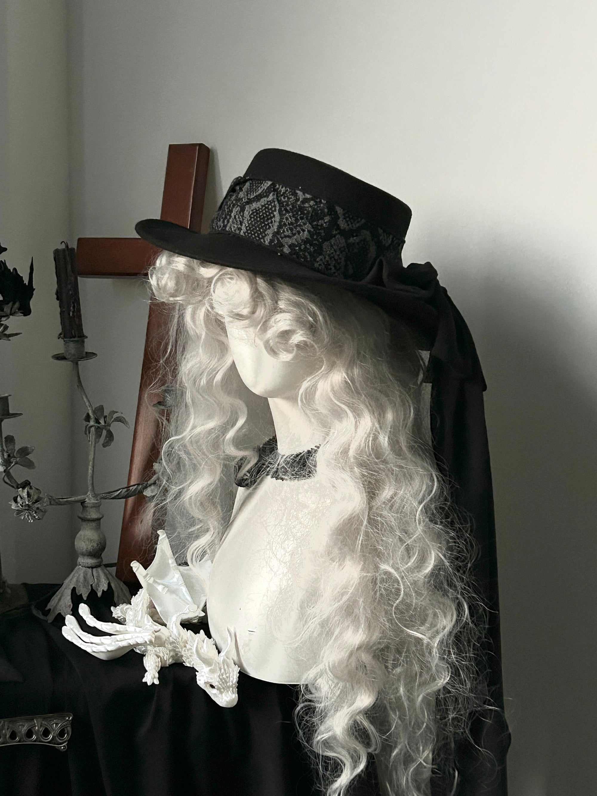 ZJstory~Dragon Bone Cemetery~Gothic Lolita JSK Set with Dragon and Snake Skeleton Embroidery (F L M S) 42699:749824