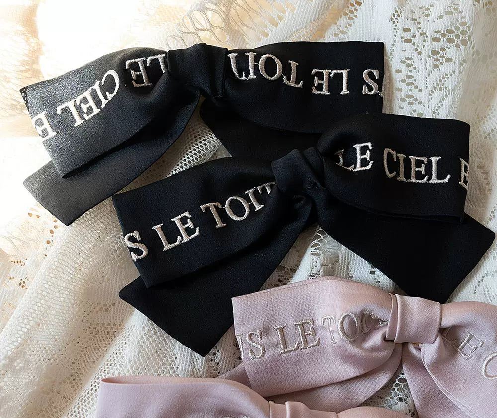 JS Lolita~Paris Holiday~Elegant Lolita Bonnet Choker Lolita Accessories(Not Sold Individually) Black Side Clips (a pair) Free size 