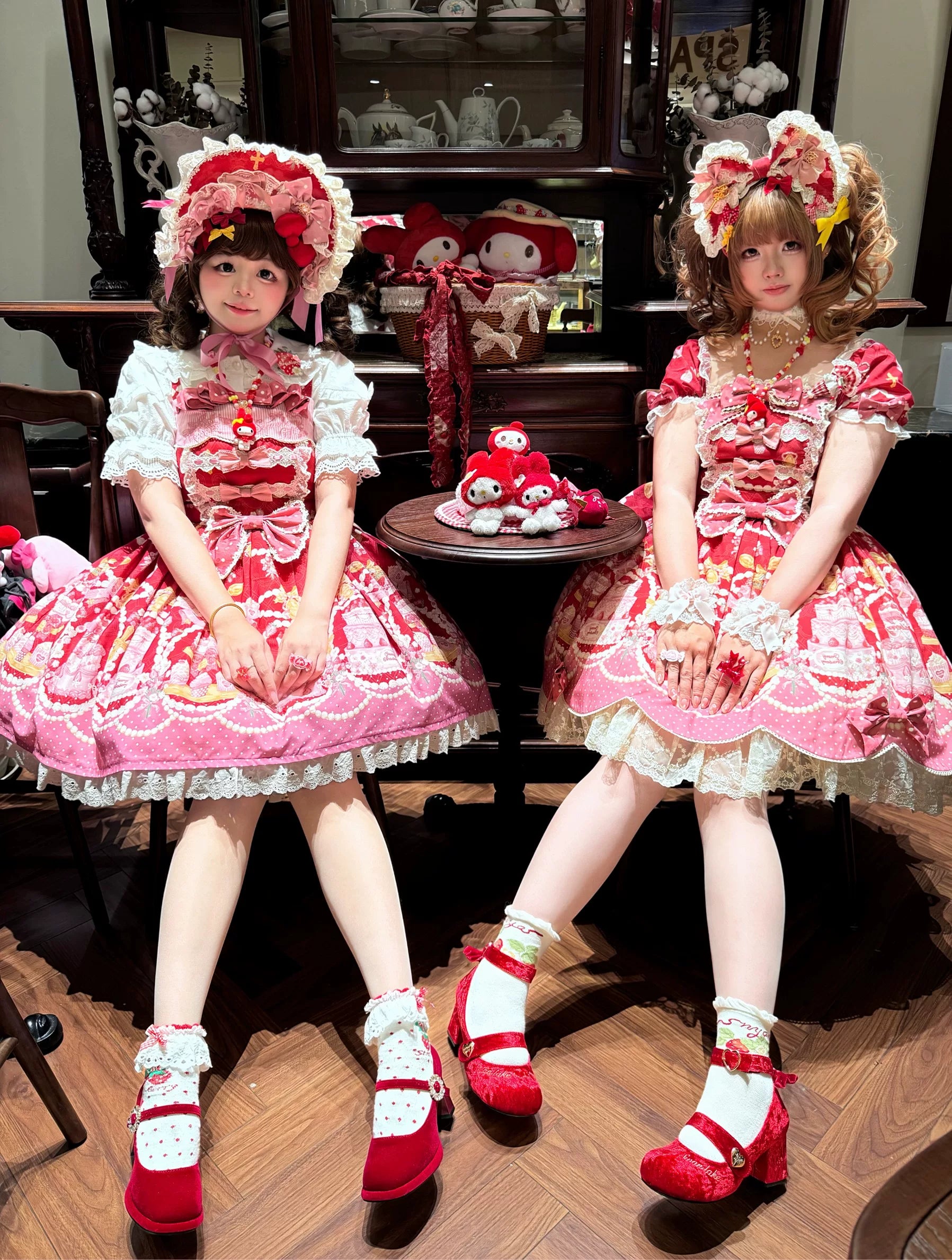 Strawberry Ode - Plus Size Sweet Lolita OP & JSK Dress, Cream Cake Print 45892:867010