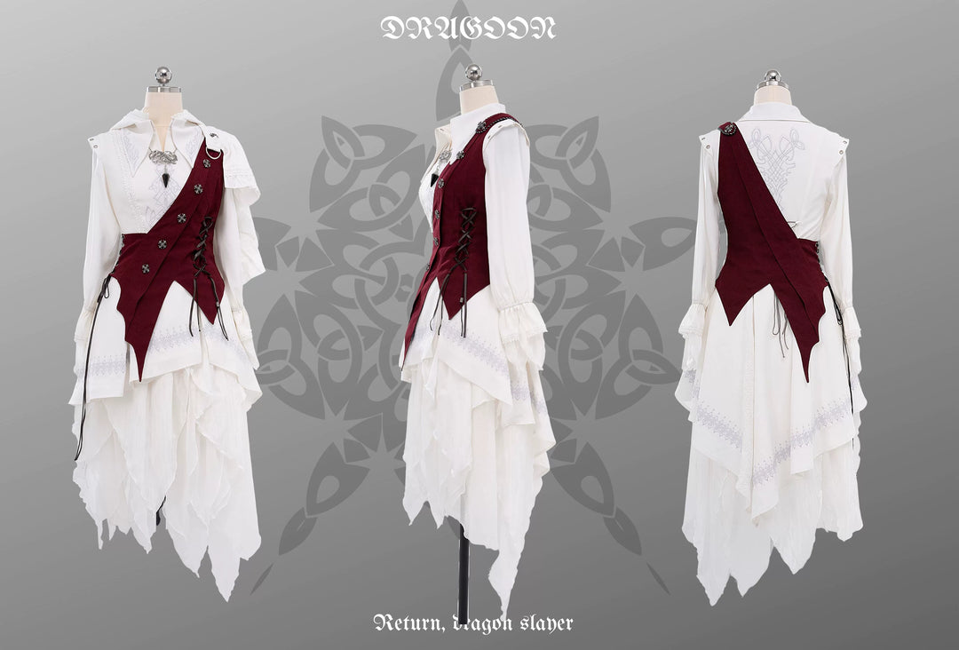 Wuyuzhe~Dragon Knight 2.0 Version~Western Fantasy Style Suit Gothic Shirt Vest Skirt   