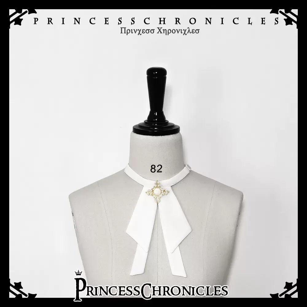Princess Chronicles - Floating Light and Shadow Ouji Lolita Shirt S White Bow tie only (pre-order)