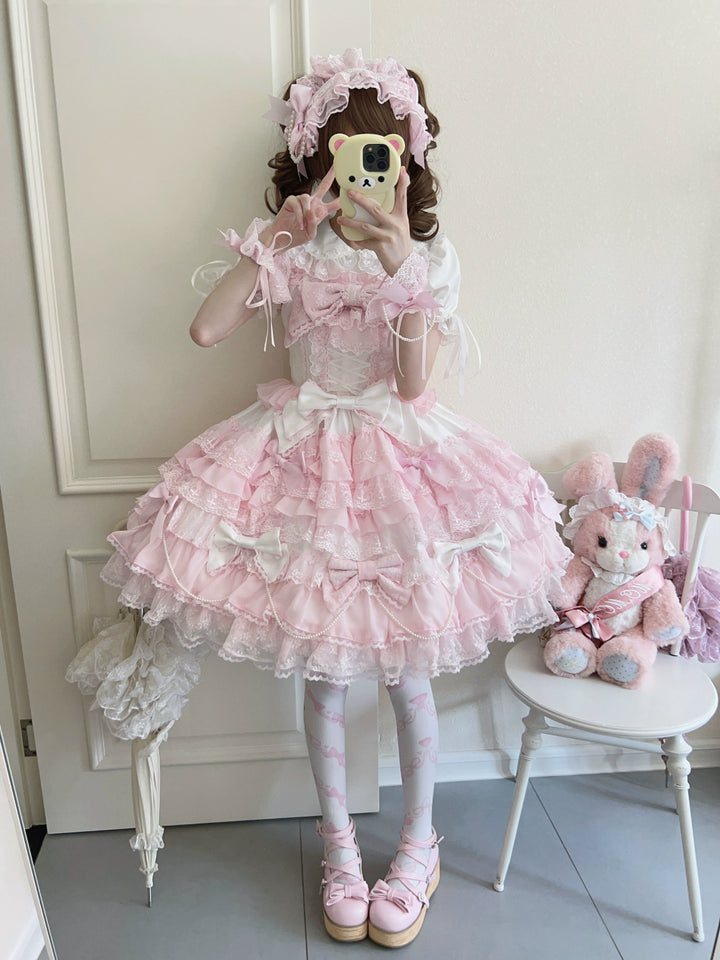 Cocoa Sweetheart~Love Descends~Wedding Lolita Jumper Dress Elegant Bridal JSK   