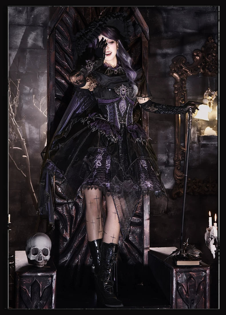 Bone Dragon - Gothic Lolita Corset JSK Dress Set with Embroidery 45654:856818