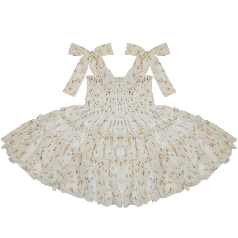 Rouroudream - Teenage Mind - Plus Size Lolita JSK Dress Chiffon Floral Print Flower print XL