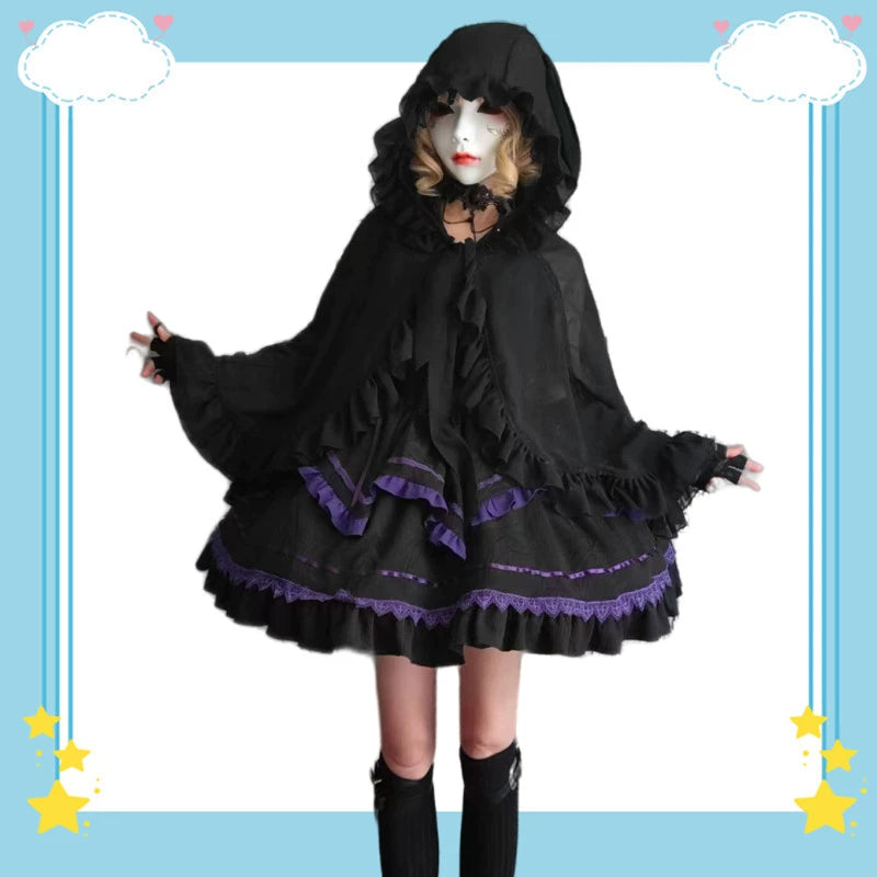 Teddy Bear~Sweet Lolita Cardigan Long Sleeve Kawaai Lolita Cape Rabbit Ear   