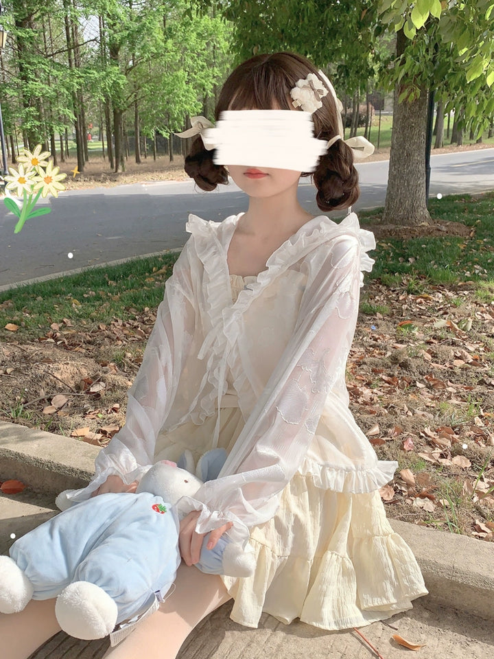 Hanguliang~Summer Daily Lolita Hooded Sheer Sunscreen Cardigan