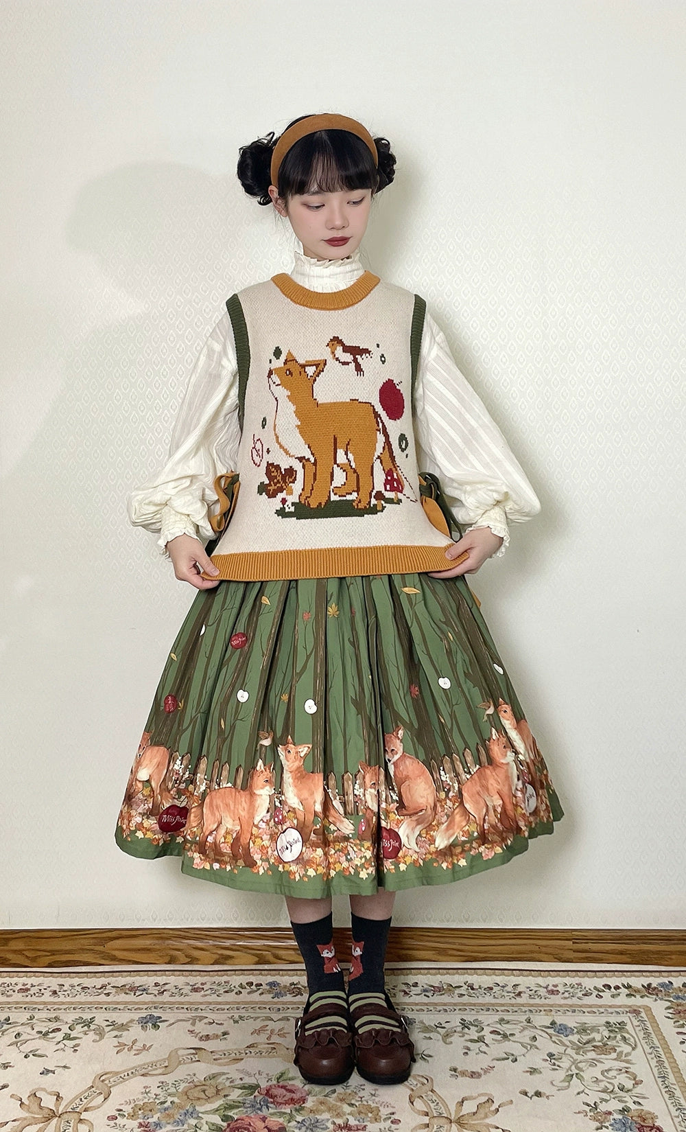 Miss Point~Fat Fox in the Forest~Elegant Lolita Skirt Detachable Chest Guard SK 37582:562382