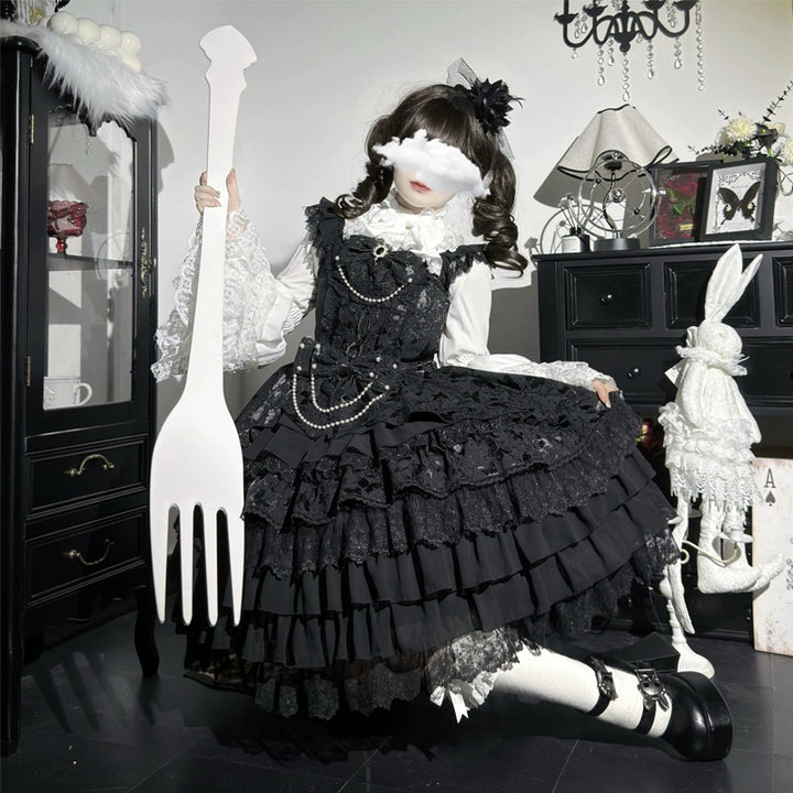 Hanguliang~Love Feathered Bond~Wedding Sweet Lolita JSK Gorgeous Bridal Blouse 40620:686698