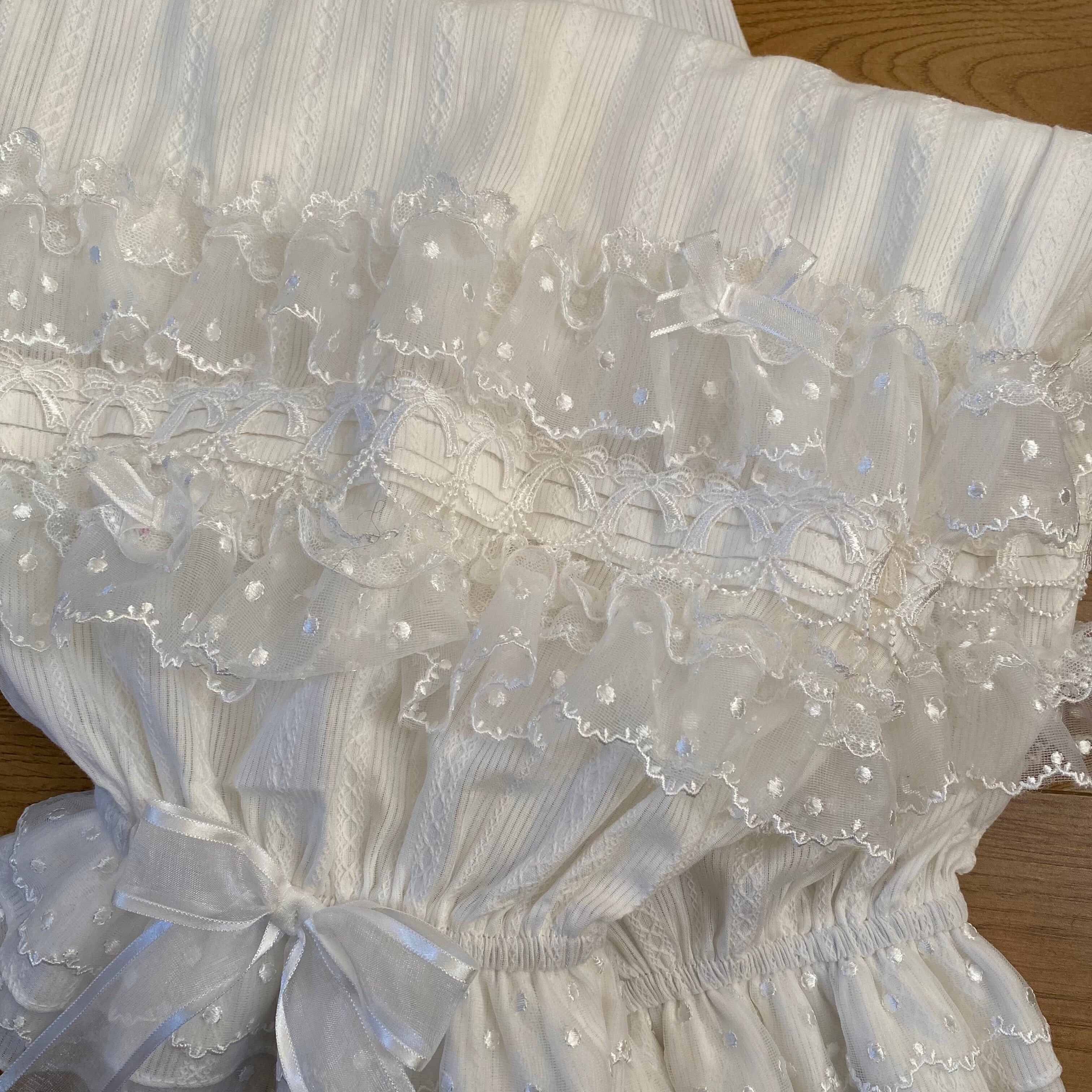 Cotton Lolita Bloomers with Polka Dot Tulle 45479:851493