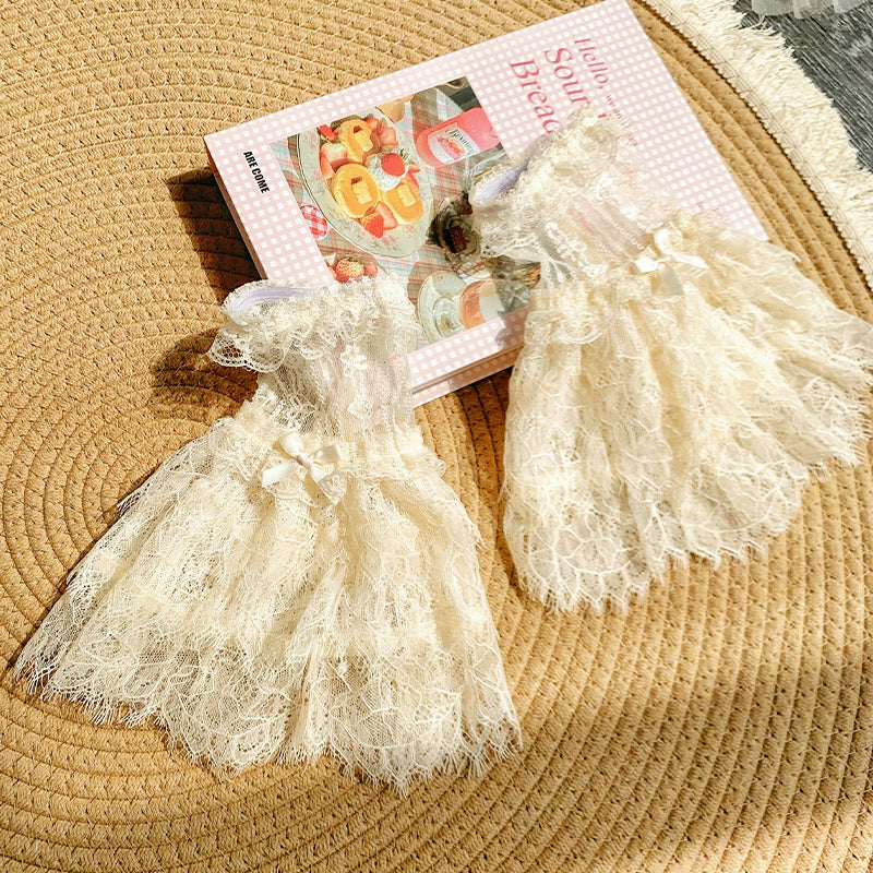 With PUJI - Letter and Poetry Sunflower Matters - Country Lolita JSK Embroidered Printed Lolita Dress S Only Beige Cuffs (One Size Select M)