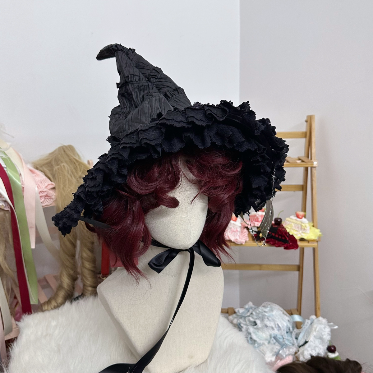 Gothic Lolita Witch Hat with Rose Bow