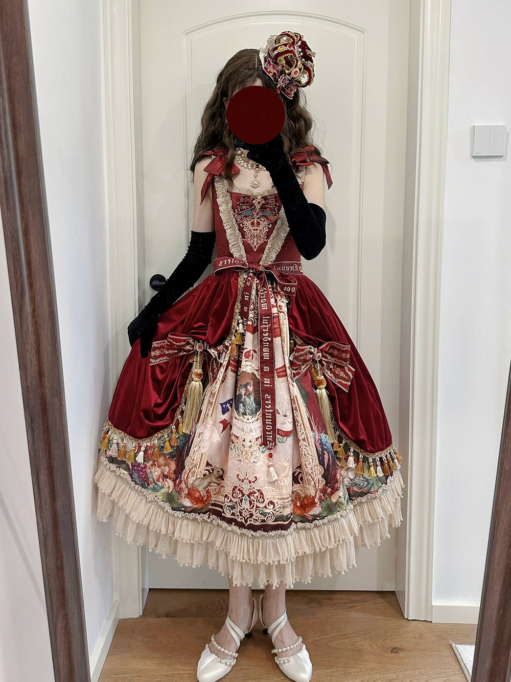 Miss Point~Kaleidoscope~Retro Lolita Dress Oil Painting Print JSK Dress Customized 35394:488284