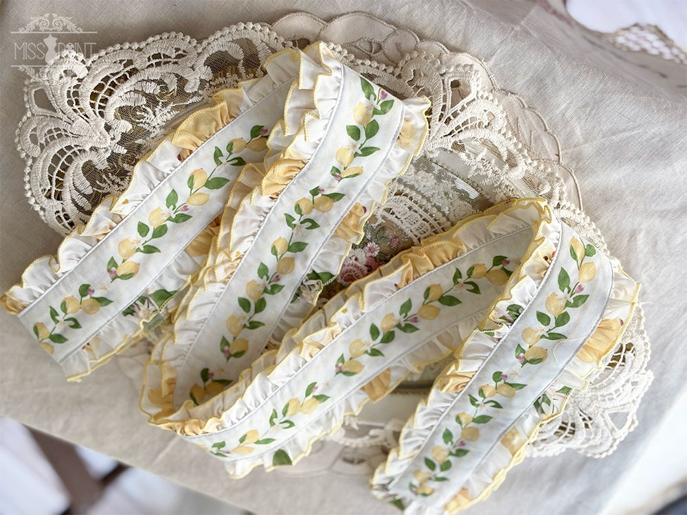 Miss Point~Lemon Chick~Country Lolita Accessories With Openwork Straw Hat 42983:760451