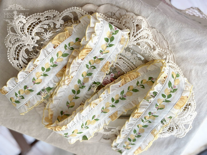 Miss Point~Lemon Chick~Country Lolita Accessories With Openwork Straw Hat 42983:760451