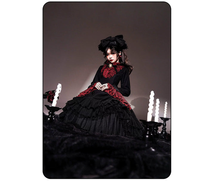 Susin Lolita~Moonlit Rose~Gothic Lolita OP Dress Winter Wool Lolita Overcoat   