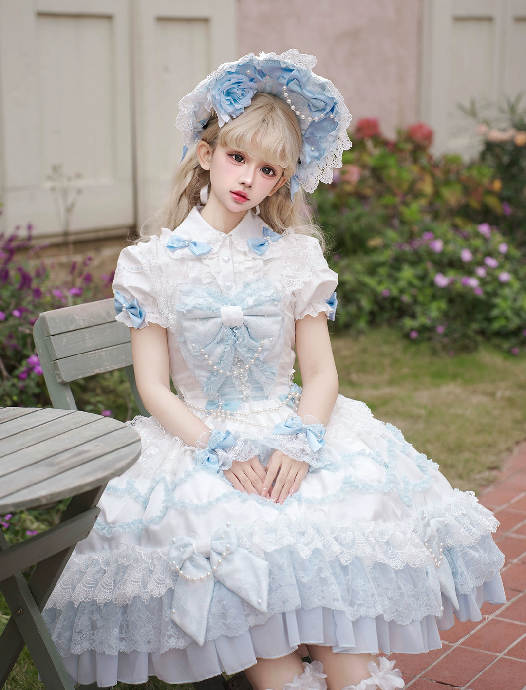 Mengfuzi~Showa Doll~Old School Lolita JSK Dress Tiered Skirt