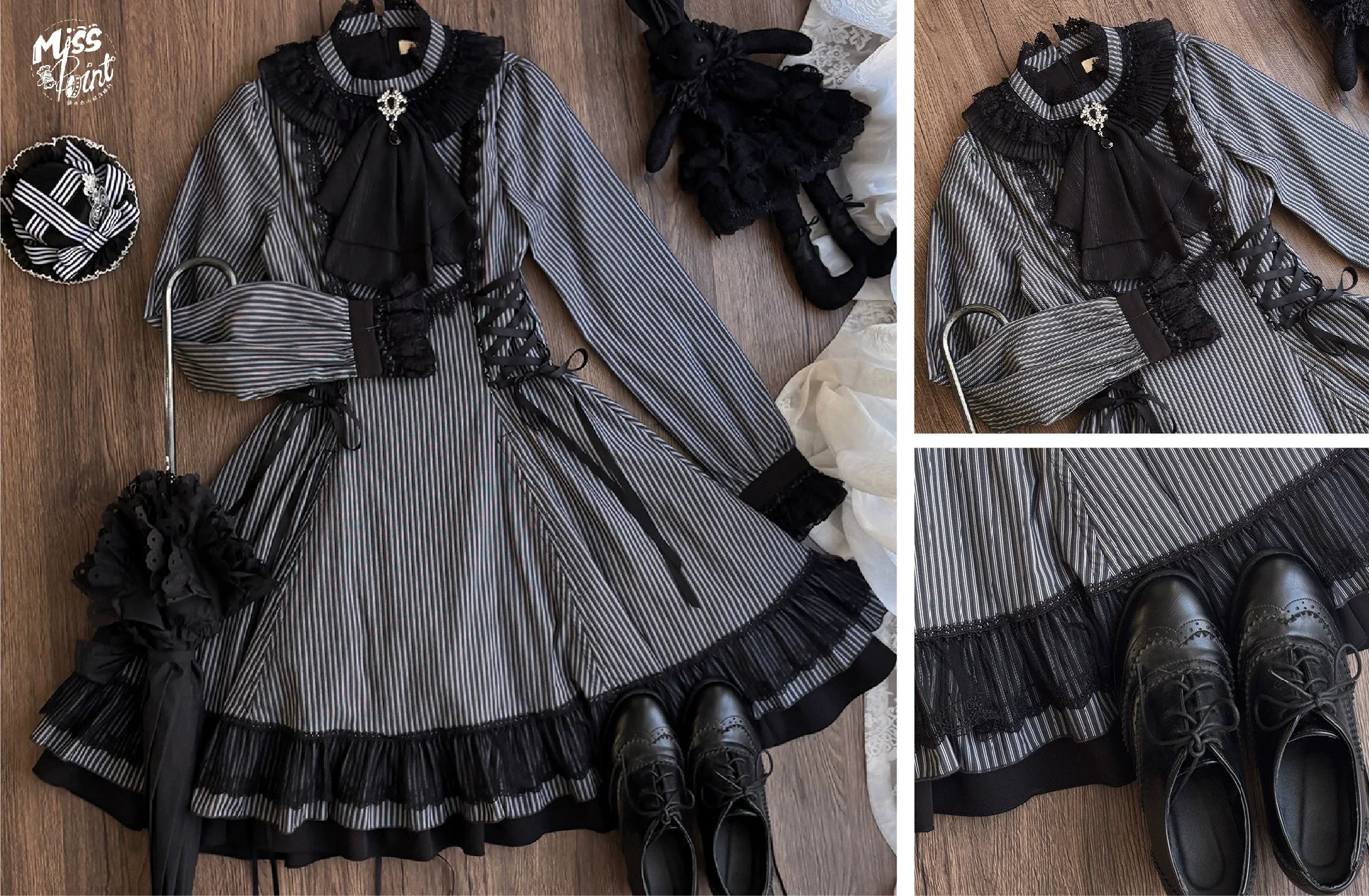 Perint Manor - Gothic Lolita Striped Dress, Tailor-made 44410:808363