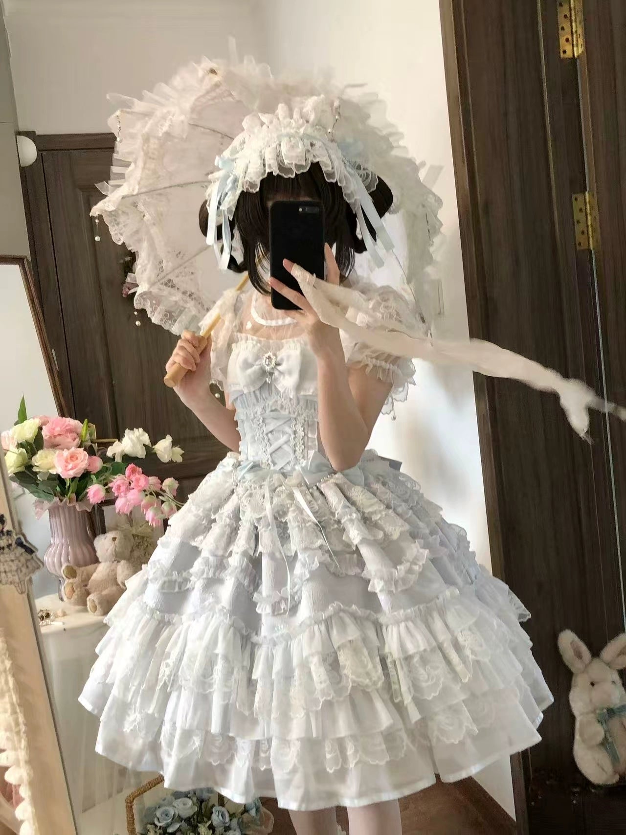 Sugar Girl - Eternal Vow - Weeding Lolita JSK, Detachable Overlay (L M S) 44248:800939