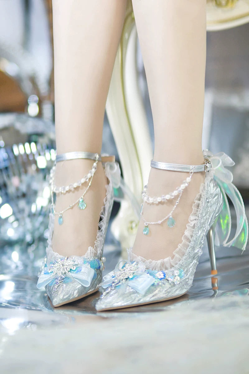 Sweet Lolita Heels Shoes, Mermaid-inspired & Seashell
