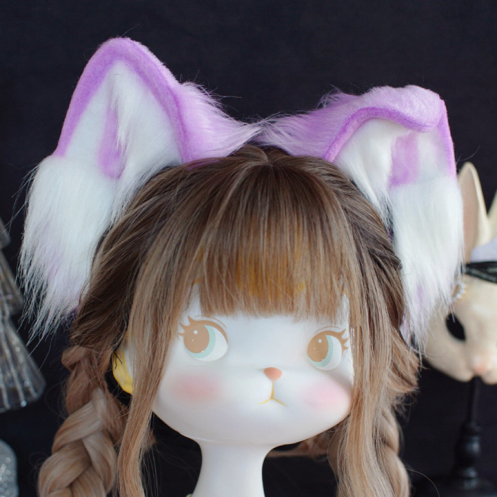 Meow Three Times~Sweet Lolita Accessory Cat Ear Headband purple  