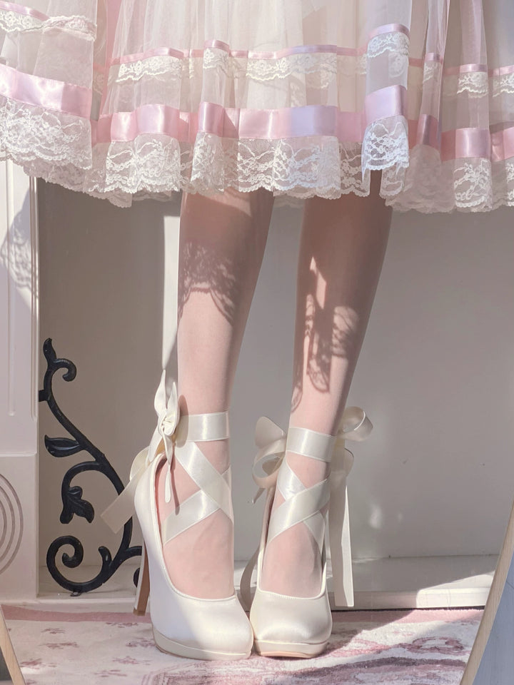 Pure Tea For Dream~Butterfly Specimen~Ballet Style Lolita Shoes Elegant Platform Lolita Heels   