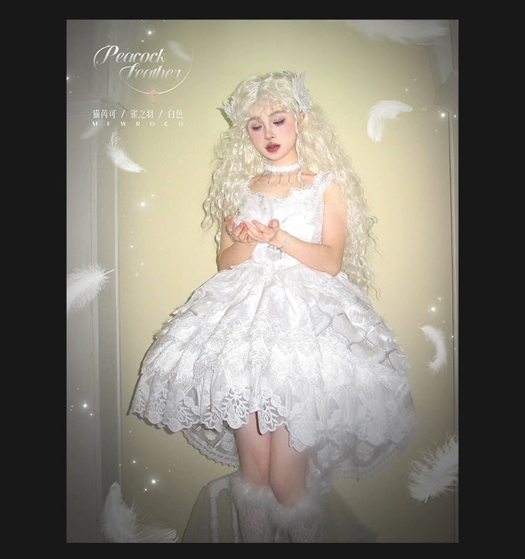 Mewroco~Peacock Feather~Sweet Wedding Lolita JSK Dress Set   