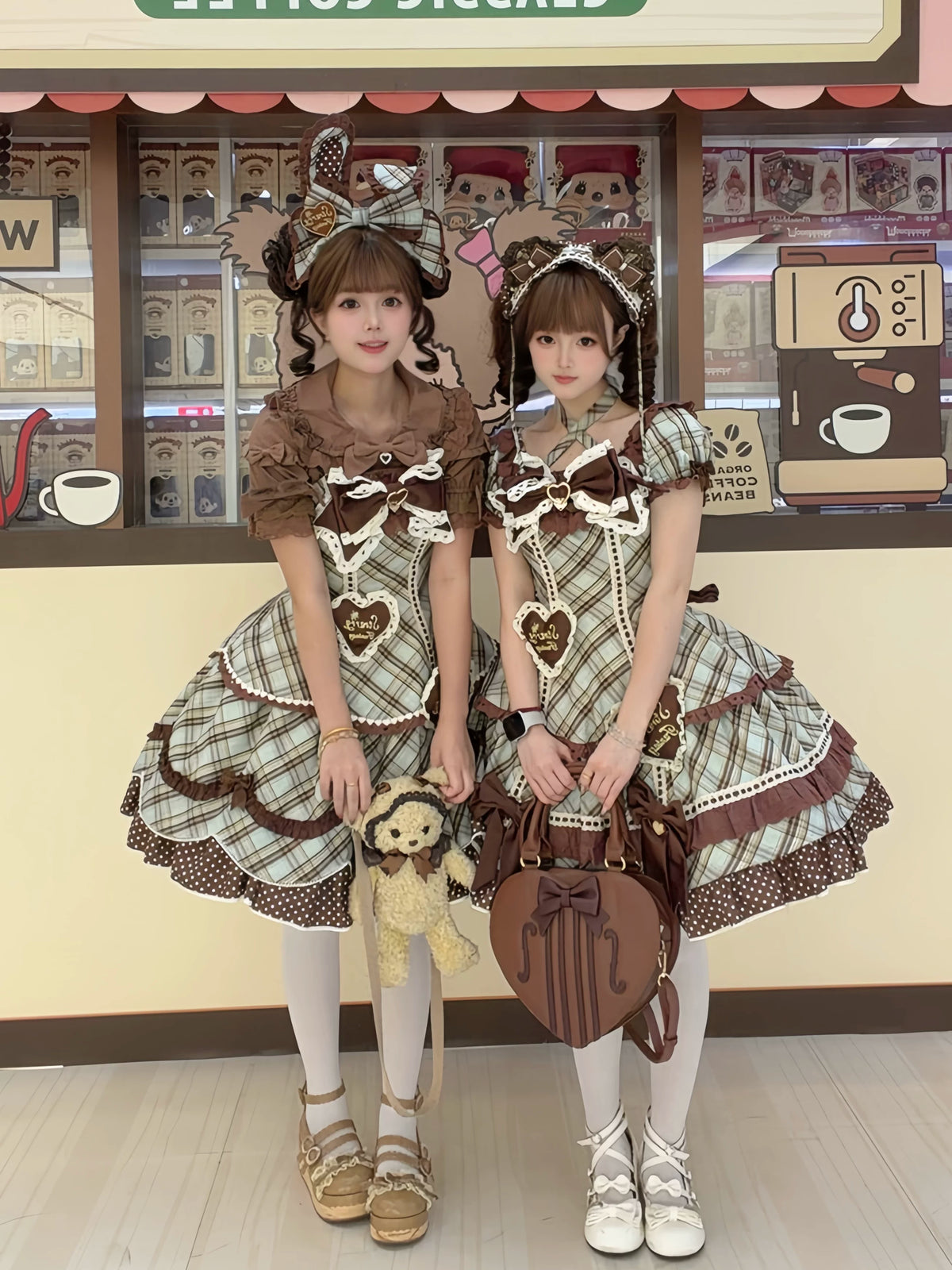 Plus Size Old School Lolita Plaid JSK & OP Dress