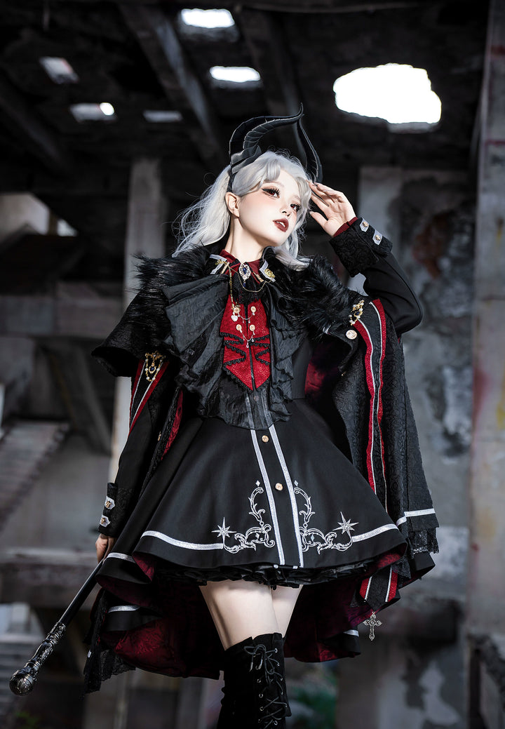 Your Highness~Warrior's Oath~Military Lolita Trench Coat Gothic Lolita Cape Suit