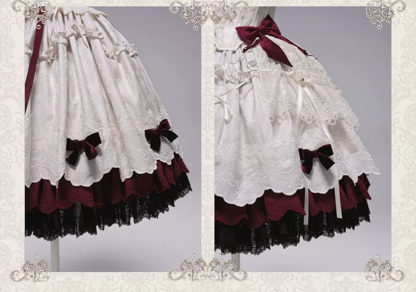 Clockwork Doll - Gothic Lolita Printed Dress, Lace & Bows 45186:839235